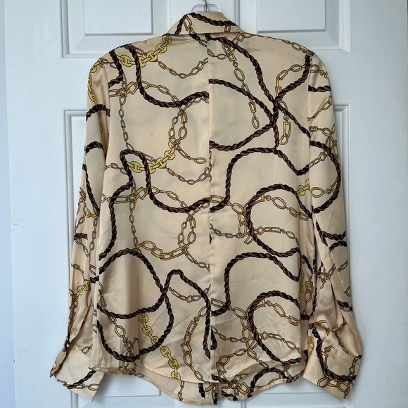 NWT Industry Republic Clothing Satin Chain Print Blouse S - Picture 9 of 15